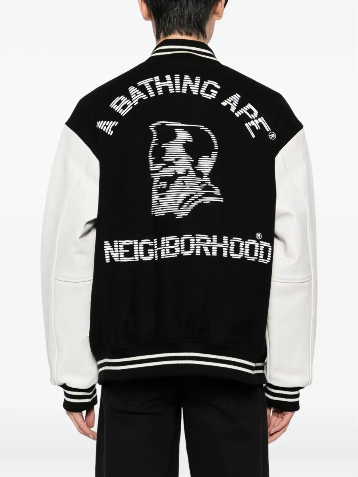 A BATHING APE ロゴ刺繍ボンバージャケット - 画像4