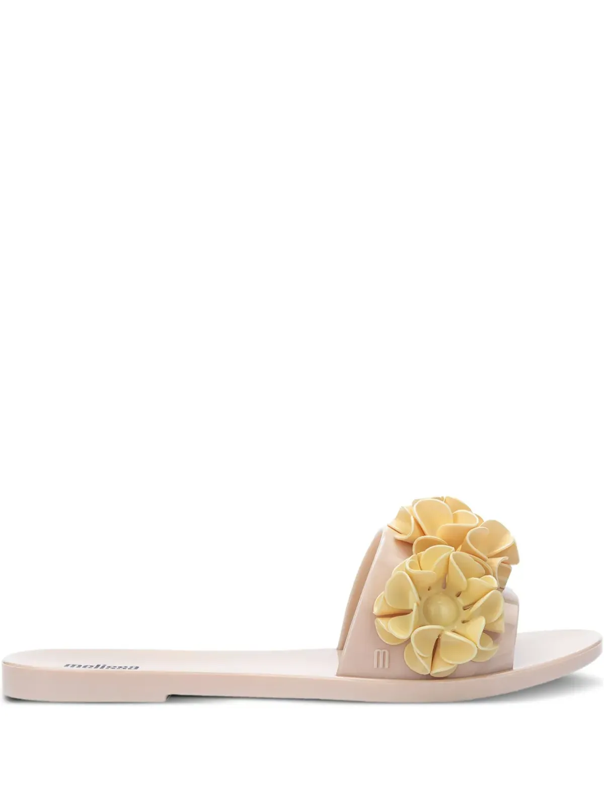 Melissa Babe Springtime flower-embellished slides - Neutrals - 画像1
