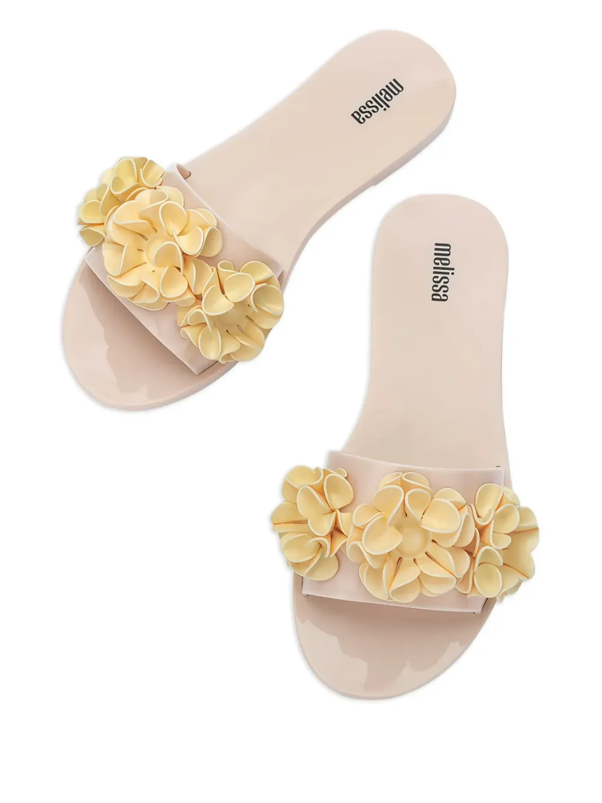 Melissa Babe Springtime flower-embellished slides - Neutrals - 画像3