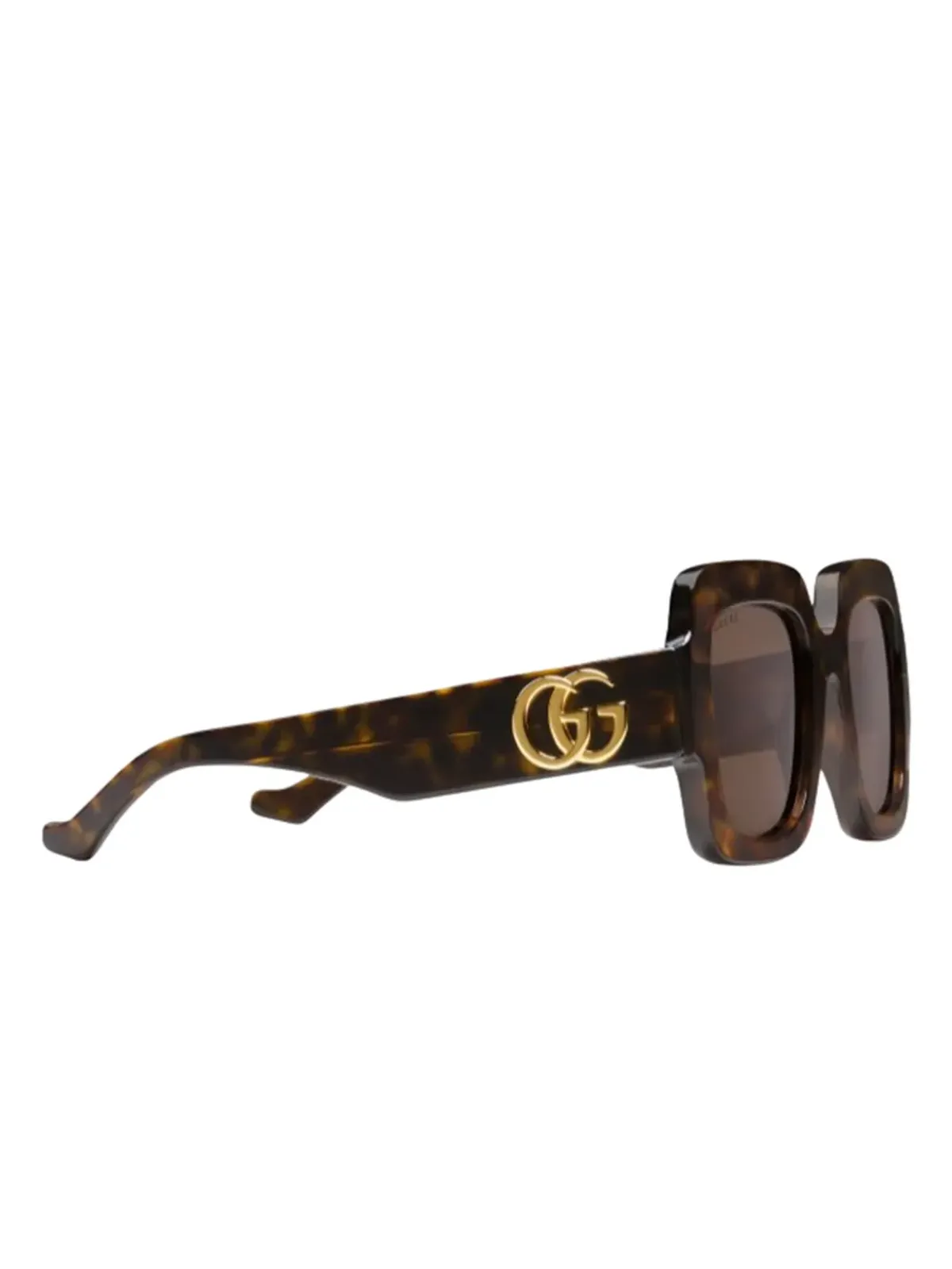 Gucci Eyewear べっ甲柄スクエアサングラス ブラウン - 画像2