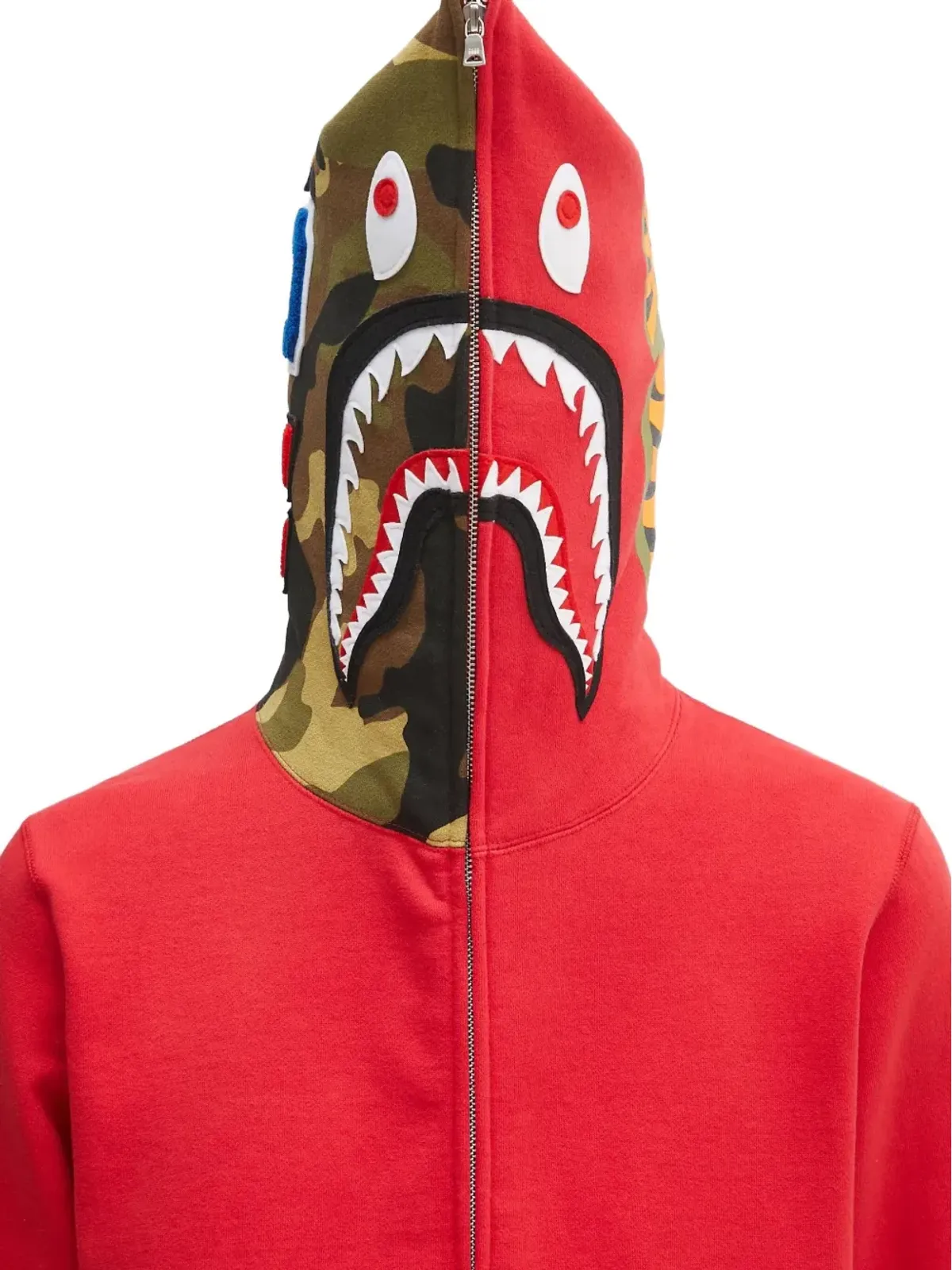 A BATHING APE® シャークパターン フード付きジップアップ スウェットシャツ - 画像5