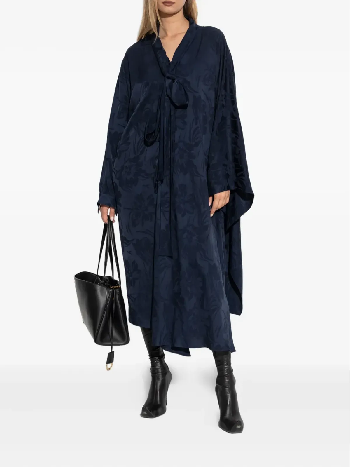 Balenciaga 花柄プリント アシンメトリック ドレス - ブルー - 画像1