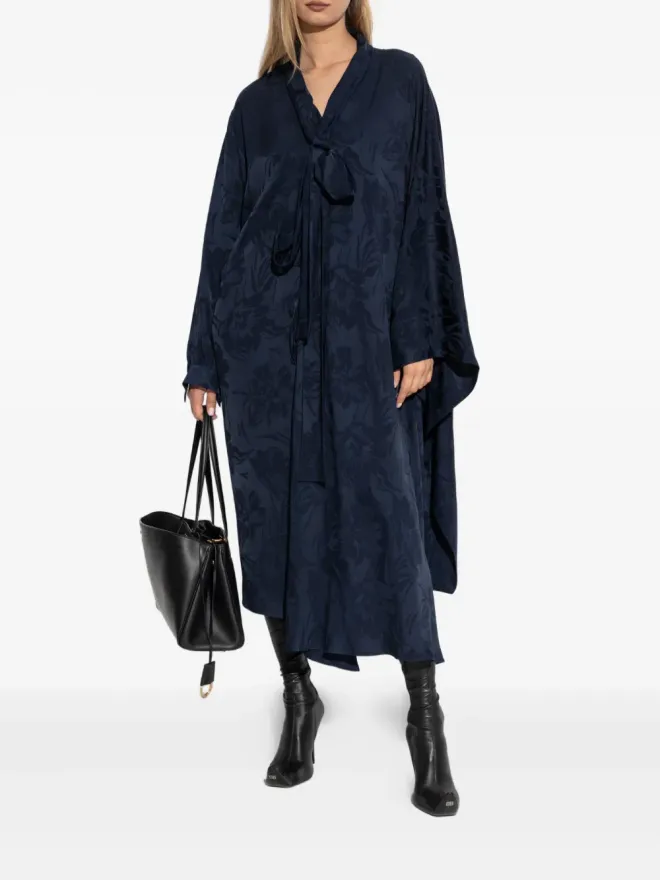Balenciaga Balenciaga 花柄プリント アシンメトリック ドレス - ブルーの商品画像
