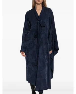 Balenciaga 花柄プリント アシンメトリック ドレス - ブルー - サムネイル2