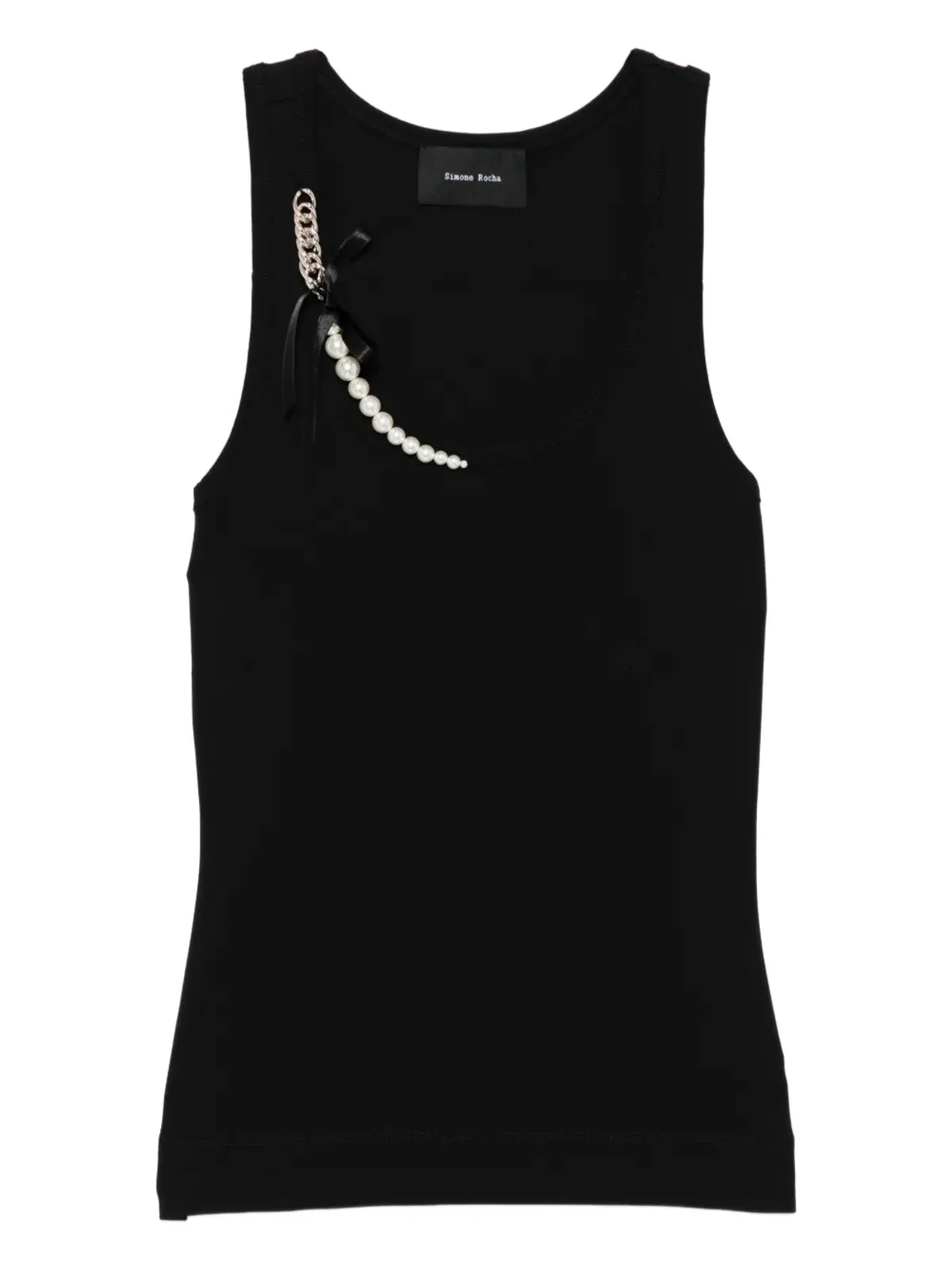 Simone Rocha パールとチェーンのタンクトップ - 画像1