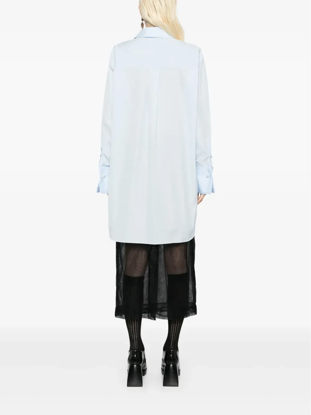 Simone Rocha パールディテールシャツ ブルー - 画像4