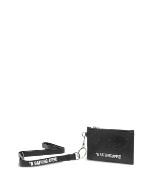 A BATHING APE® カモ柄ジップカードホルダー - ブラック - サムネイル1