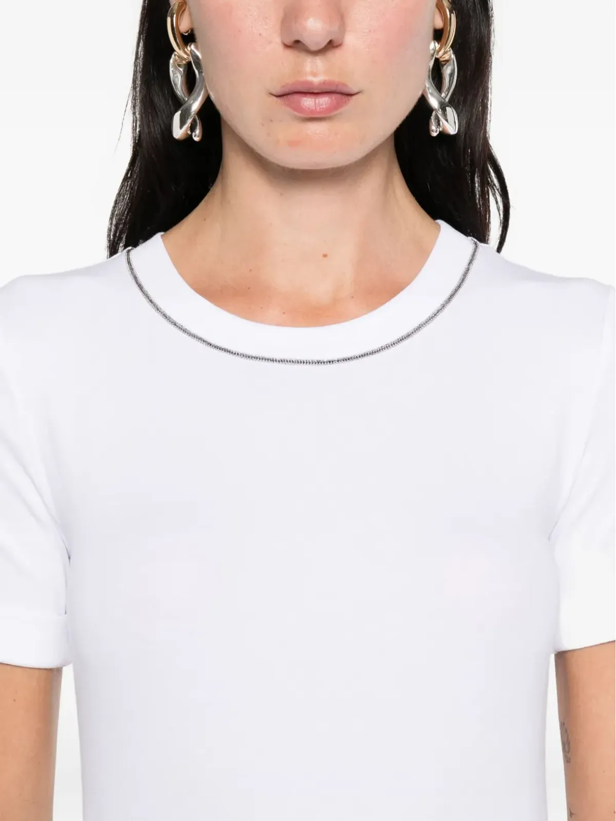 Peserico チェーンリンクトリム Tシャツ - 画像5