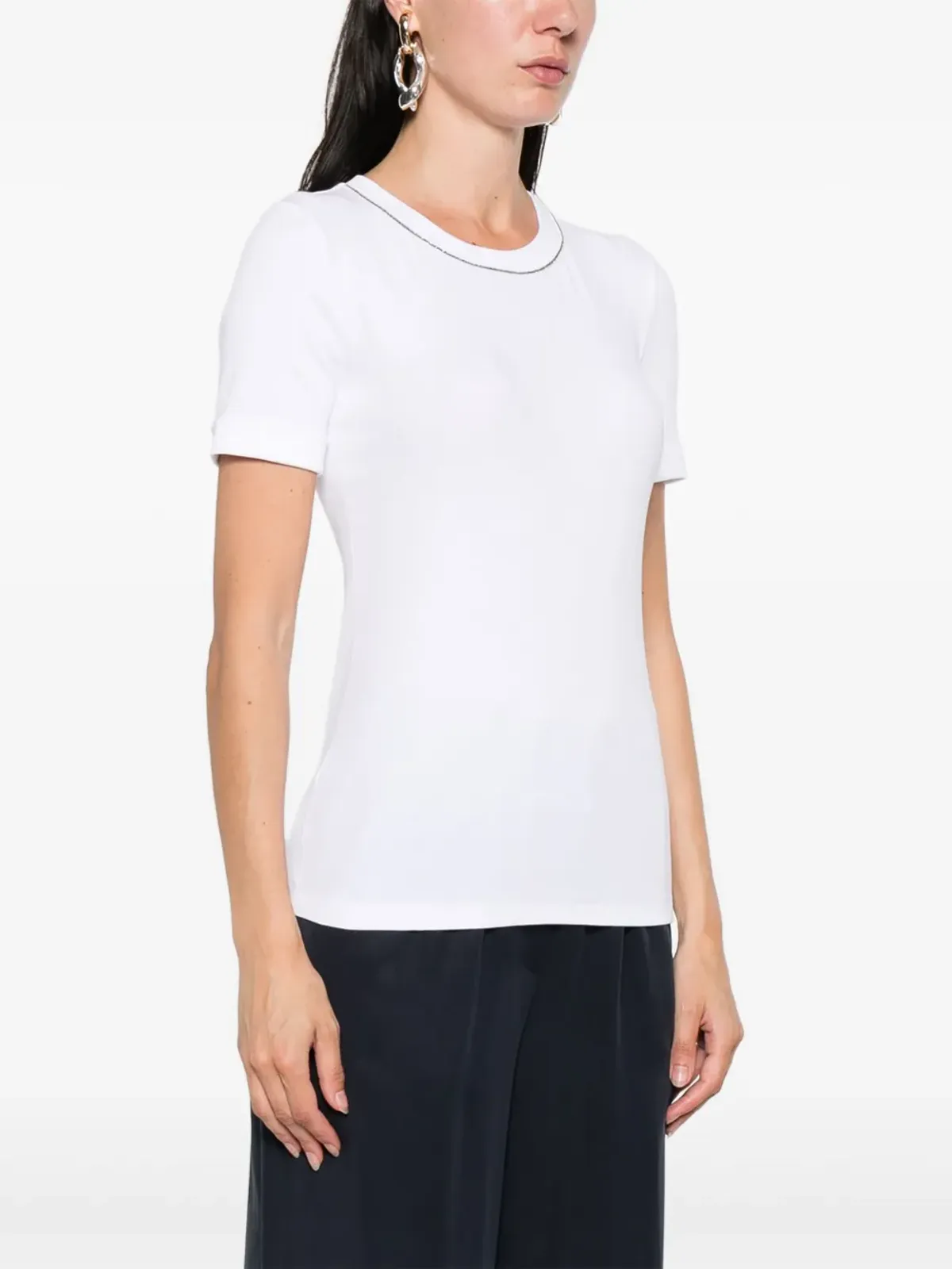 Peserico チェーンリンクトリム Tシャツ - 画像3