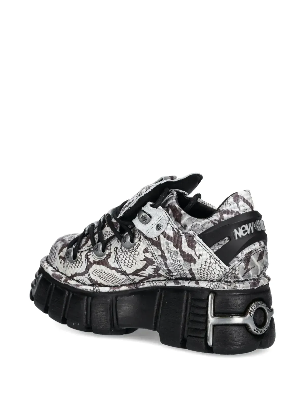 NEW ROCK snakeskin-effect platform sneakers - White - 画像3