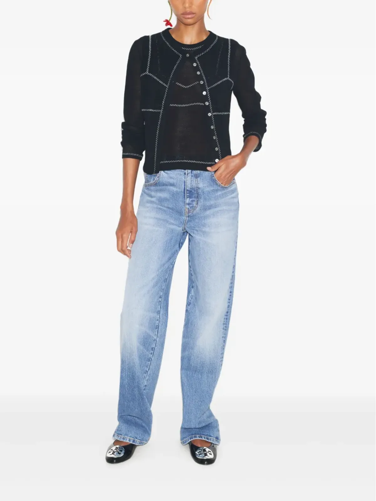 Tory Burch メッシュパネル ノースリーブトップ - 画像5