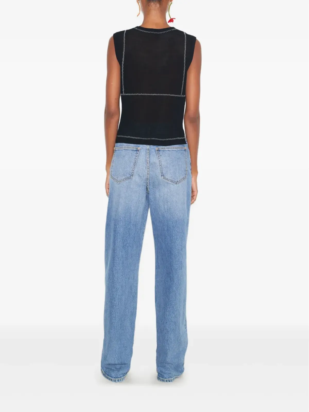 Tory Burch メッシュパネル ノースリーブトップ - 画像3