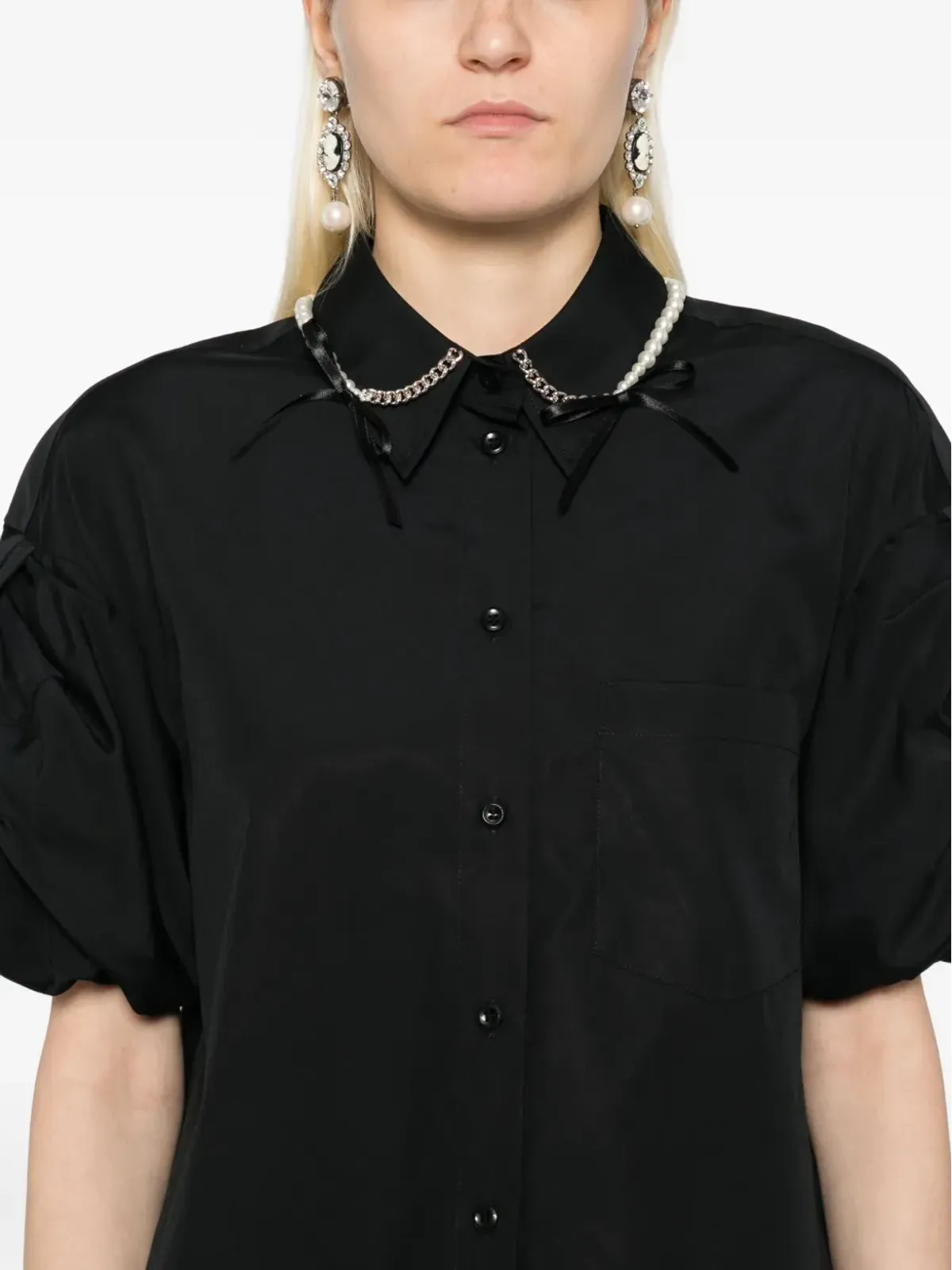 Simone Rocha コットンシャツ - ブラック - 画像5