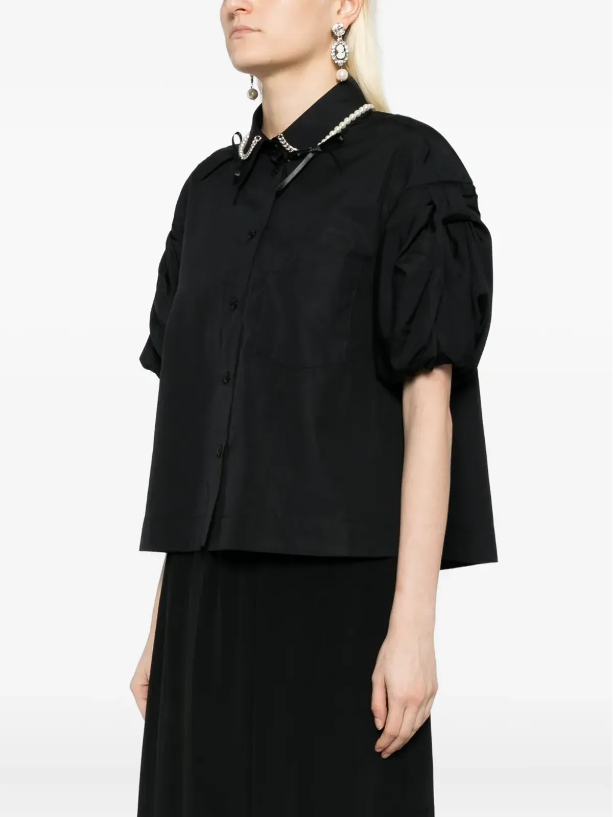 Simone Rocha コットンシャツ - ブラック - 画像3