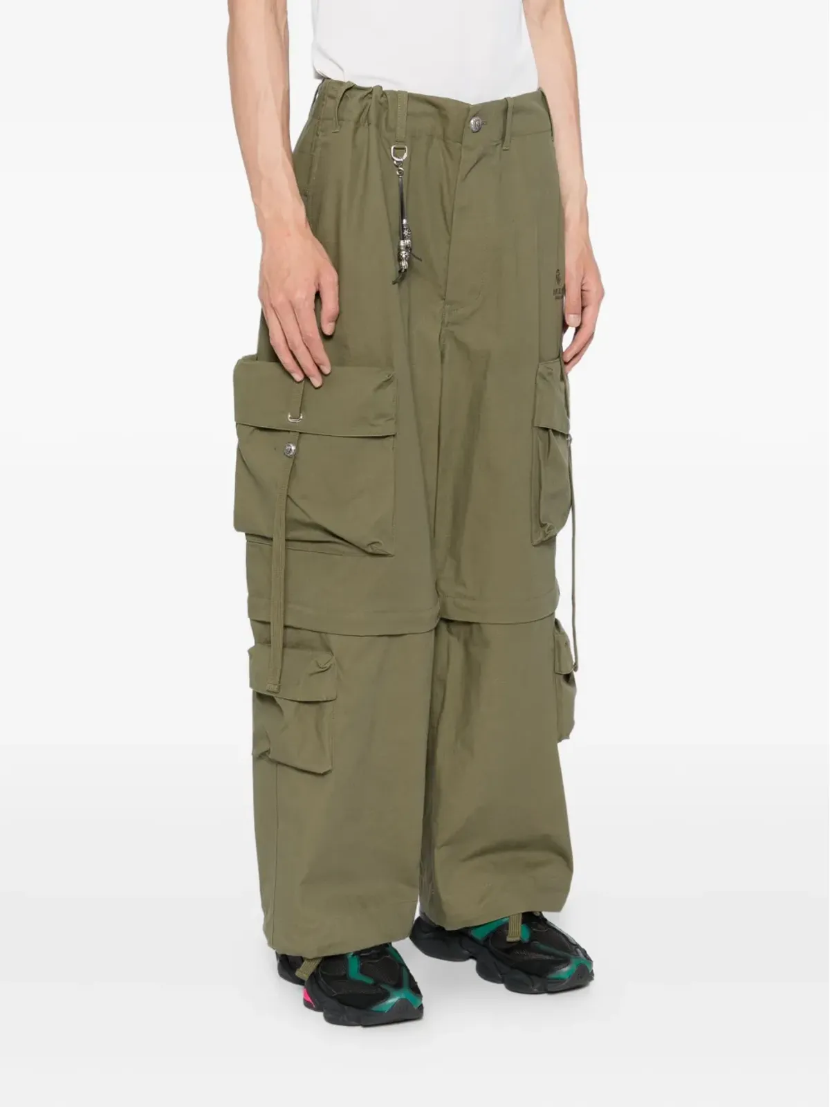 A BATHING APE® カーゴワイドレッグパンツ - グリーン - 画像3