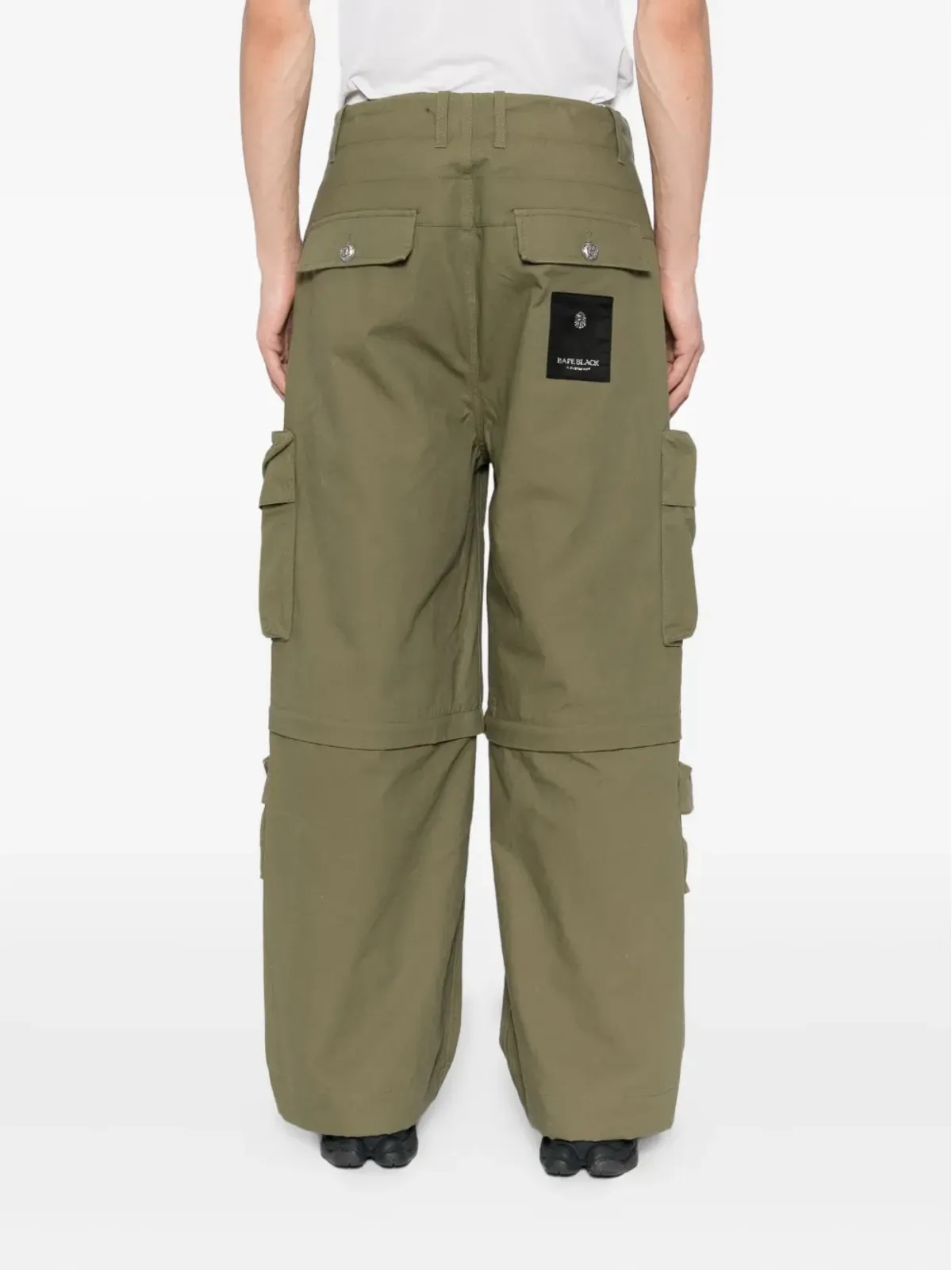 A BATHING APE® カーゴワイドレッグパンツ - グリーン - 画像4