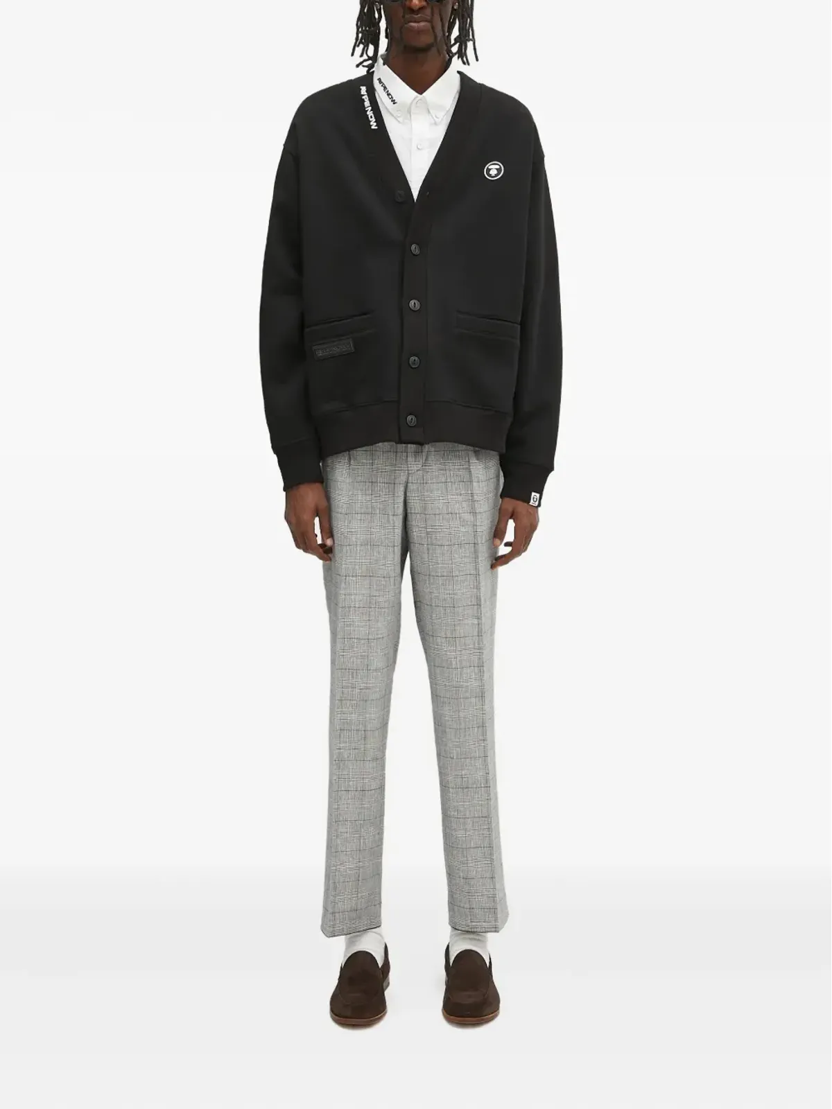 AAPE BY *A BATHING APE® ムーンフェイス ロゴ ボタン付きカーディガン - 画像2