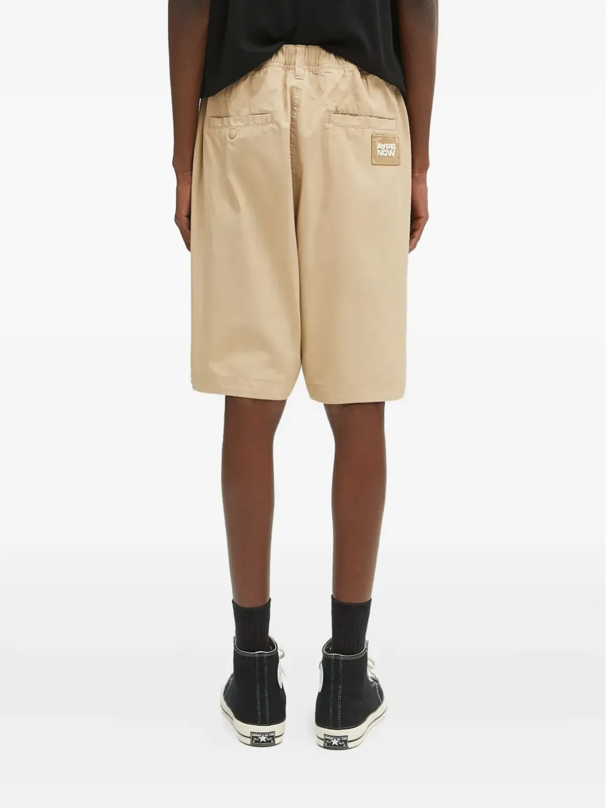 AAPE BY *A BATHING APE® プリーツディテール ロゴパッチ ショーツ - 画像4