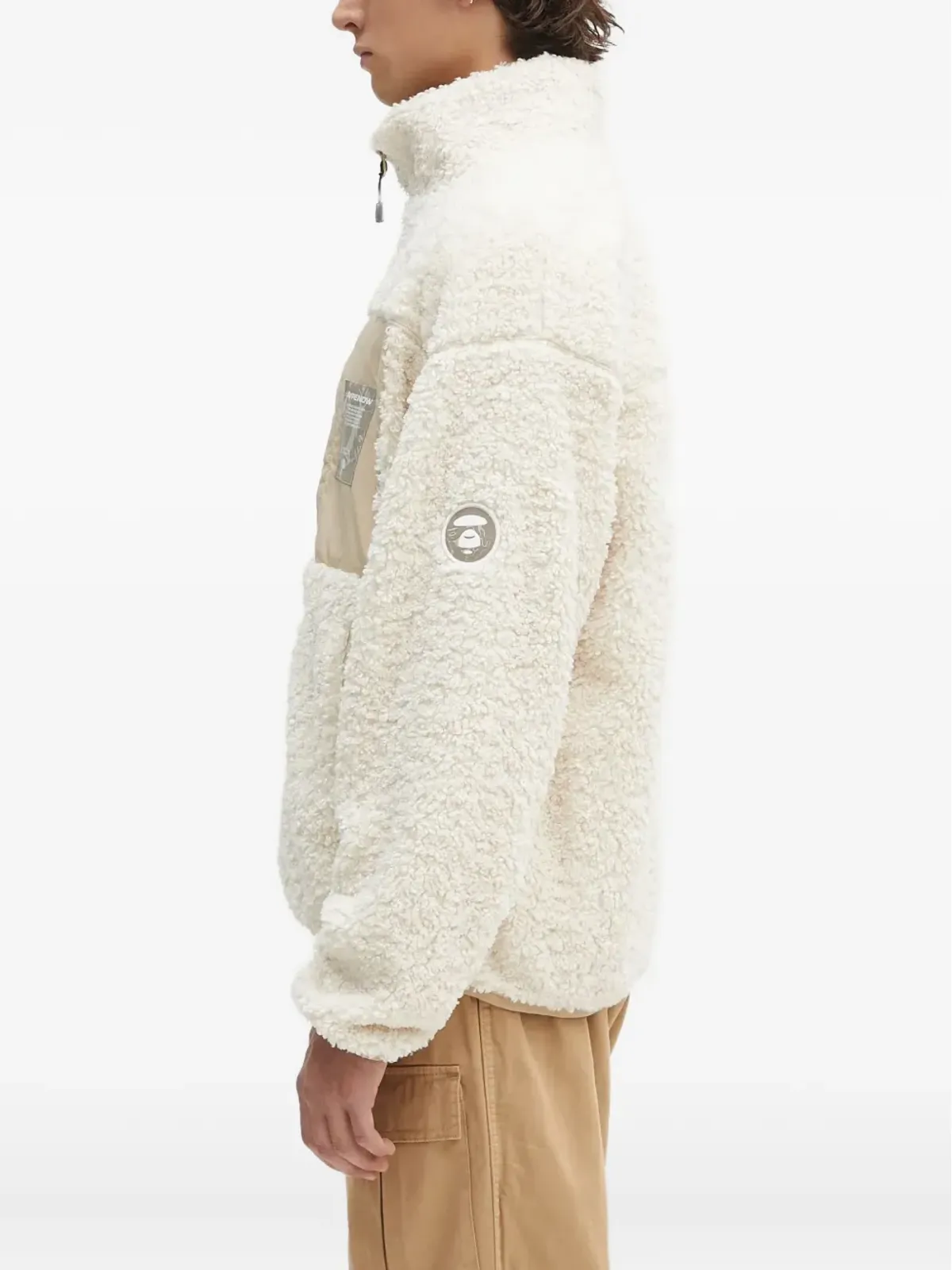 AAPE BY *A BATHING APE® Aape Now フリースパネルドジャケット - 画像2
