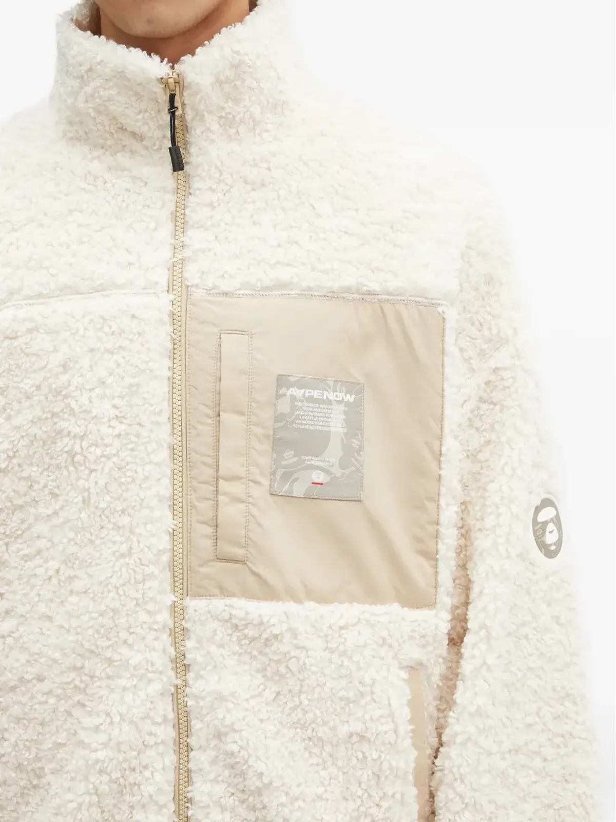 AAPE BY *A BATHING APE® Aape Now フリースパネルドジャケット - 画像4