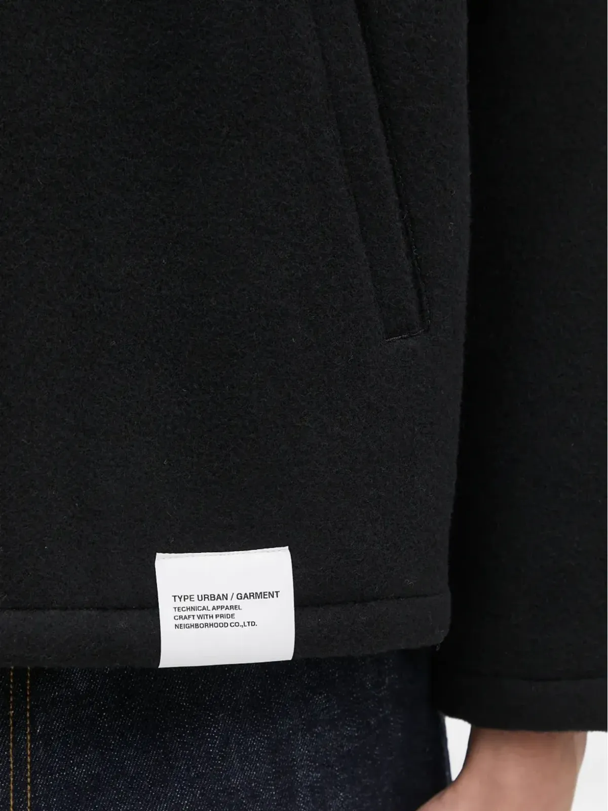 Neighborhood Melton ロゴエンブレム ジップアップ シャツジャケット - 画像4