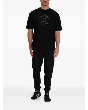 Karl Lagerfeld パリ刺繍コットンTシャツ（ブラック） - サムネイル2