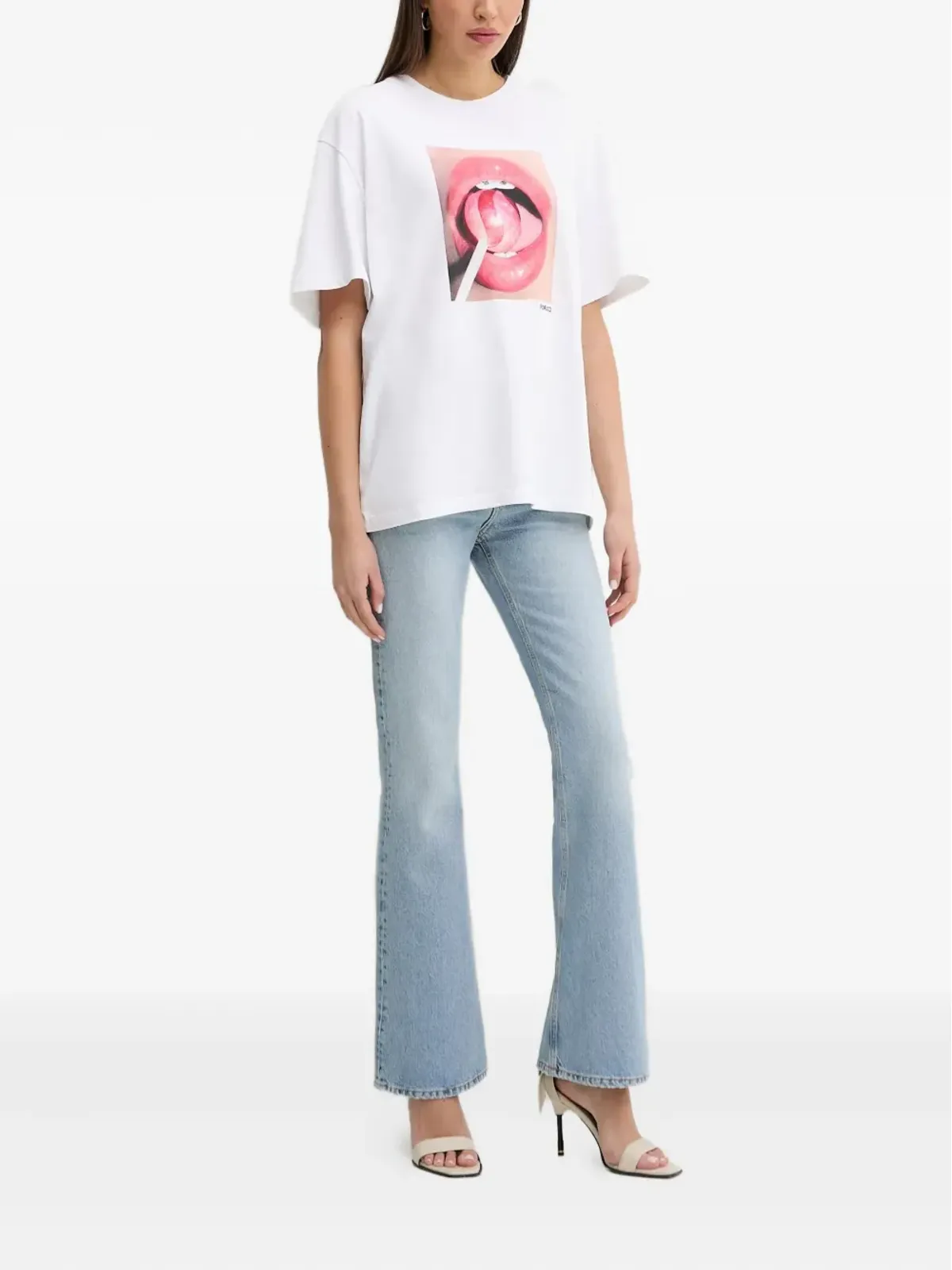 Fiorucci ハートディテールのフレアジーンズ - 画像2