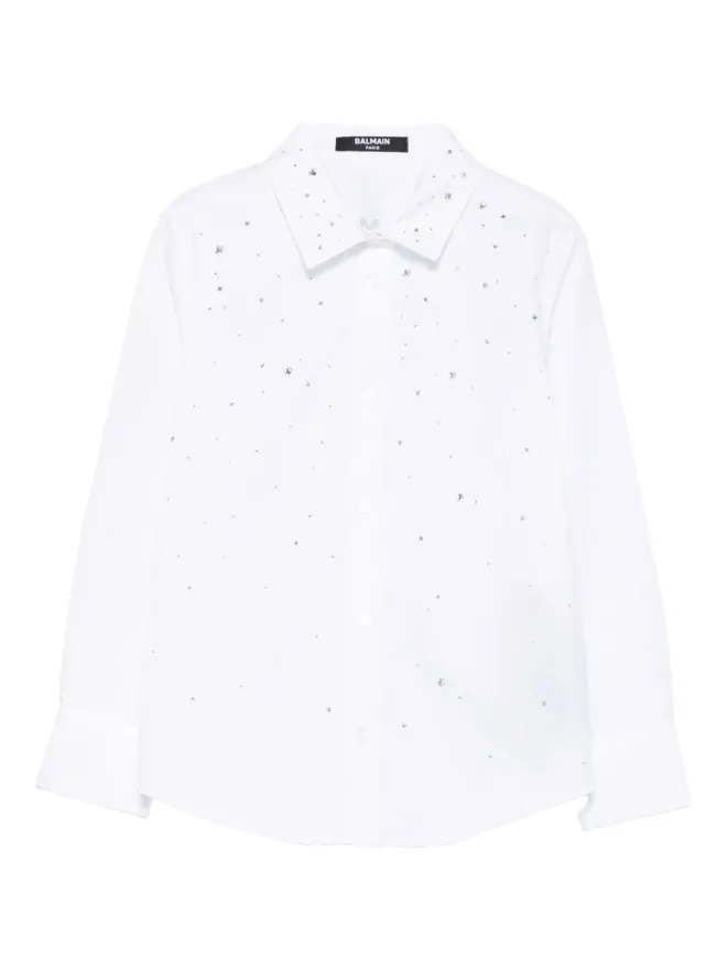 Balmain Kids Balmain Kids クリスタル装飾ポプリン シャツの商品画像