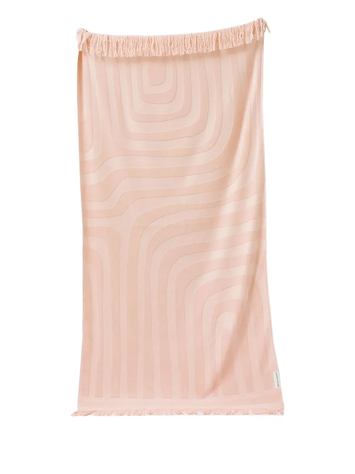 Sunnylife curved-line fringe towel - Pink - 画像2