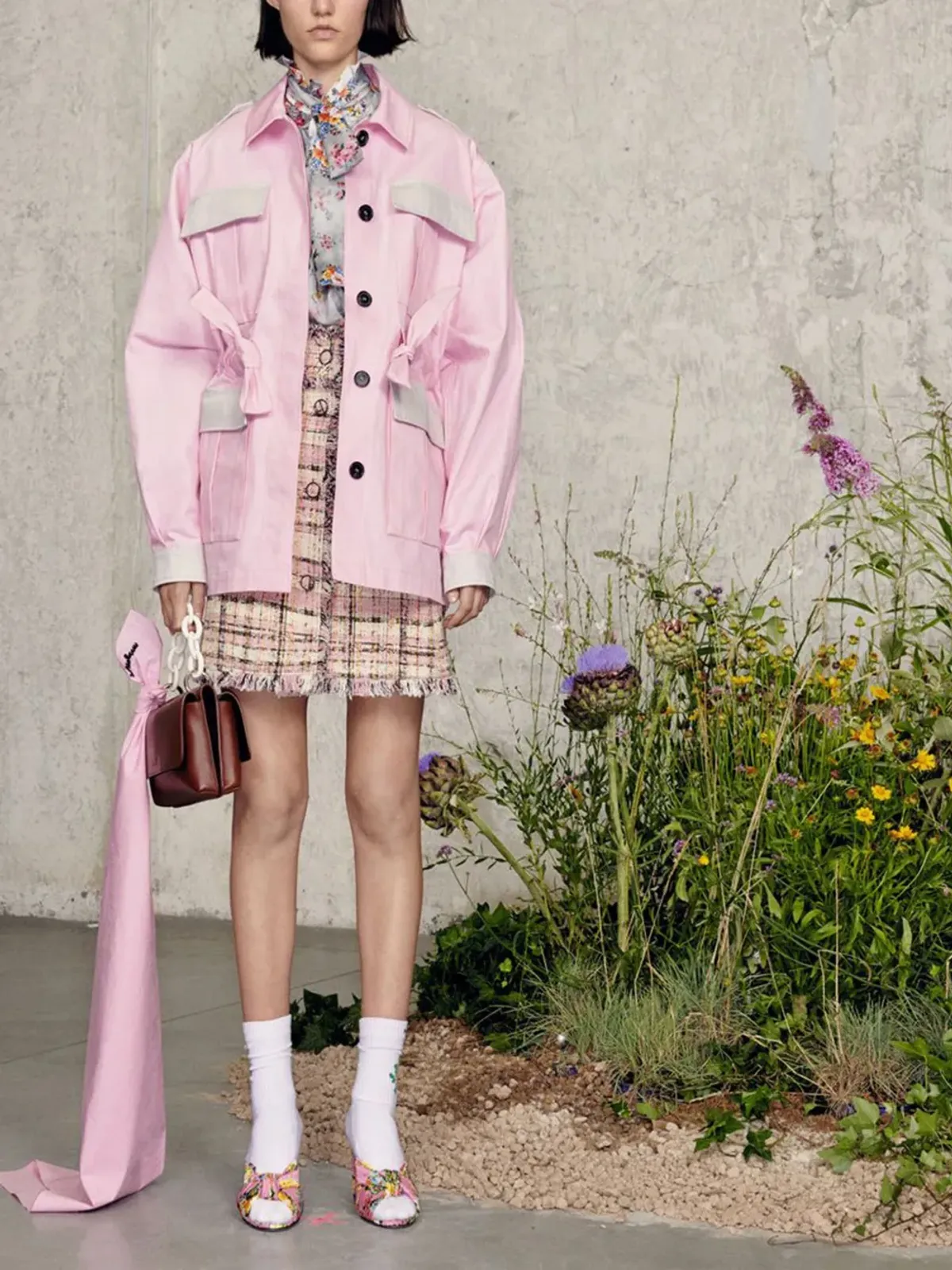 MSGM ギャバジン ポケットジャケット ピンク - 画像2
