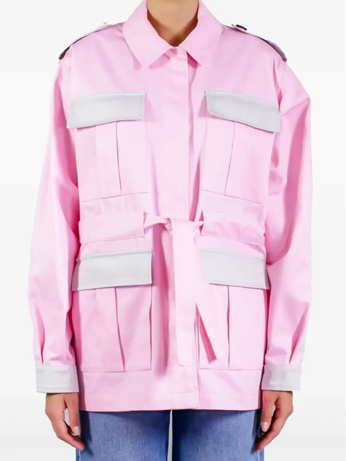 MSGM ギャバジン ポケットジャケット ピンク - 画像3