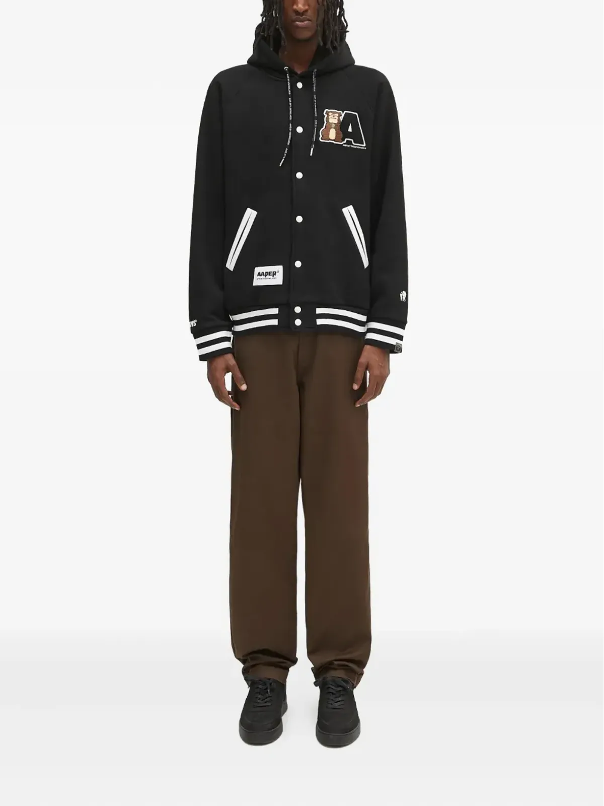 AAPE BY *A BATHING APE® ヴァーシティフーディー ブラック - 画像2