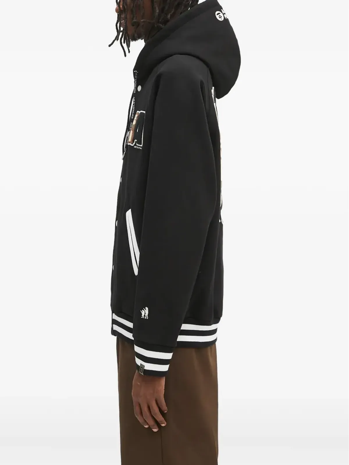 AAPE BY *A BATHING APE® ヴァーシティフーディー ブラック - 画像3