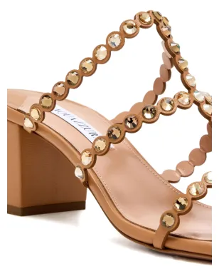 Aquazzura テキーラ クリスタル装飾 ブロックヒール サンダル - ブラウン - サムネイル4