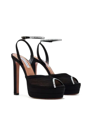 Aquazzura クリスタル付きプラットフォームサンダル - ブラック - サムネイル2