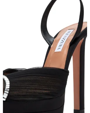 Aquazzura クリスタル付きプラットフォームサンダル - ブラック - サムネイル3