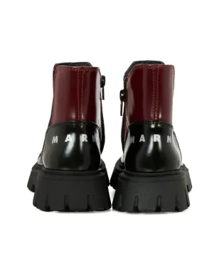 Marni Kids レザーパネルジップブーツ - サムネイル4