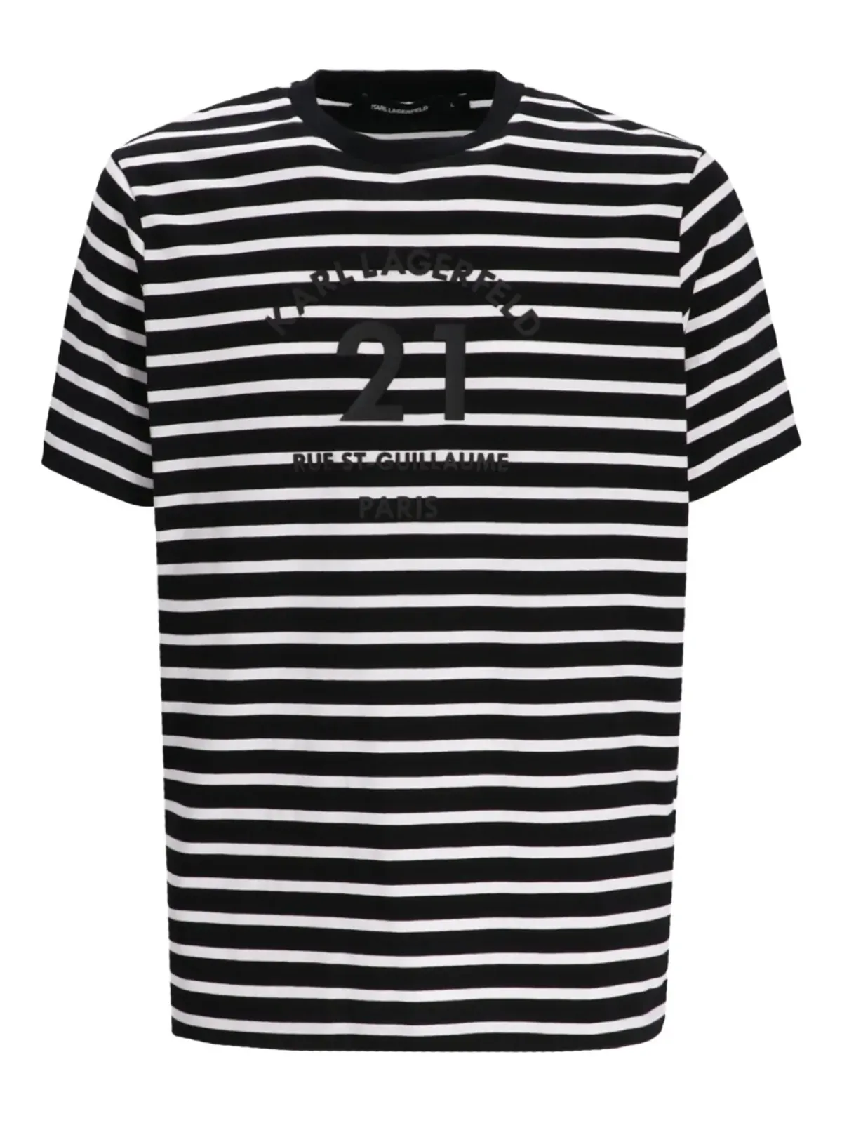 Karl Lagerfeld ストライプ刺繍Tシャツ - 画像1