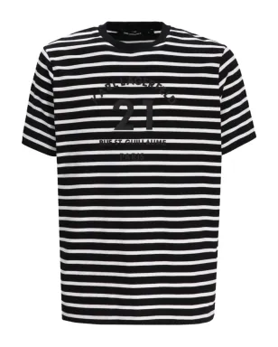 Karl Lagerfeld ストライプ刺繍Tシャツ - サムネイル1