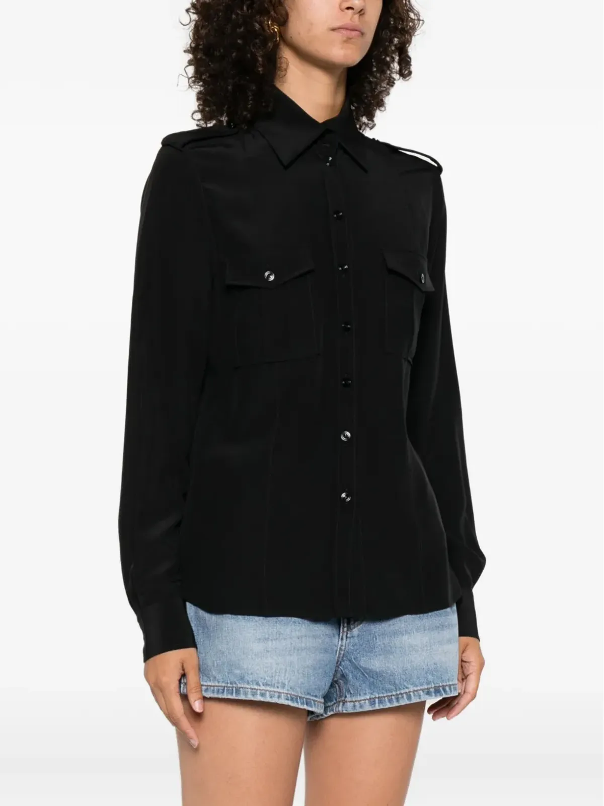 TOM FORD ポインテッドカラー シルクシャツ - 画像3