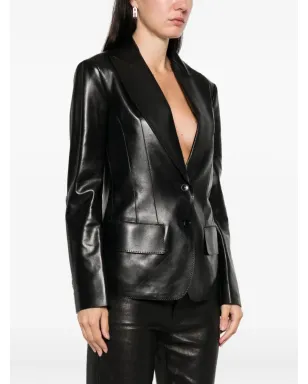 TOM FORD ノッチドラペル レザージャケット - サムネイル3