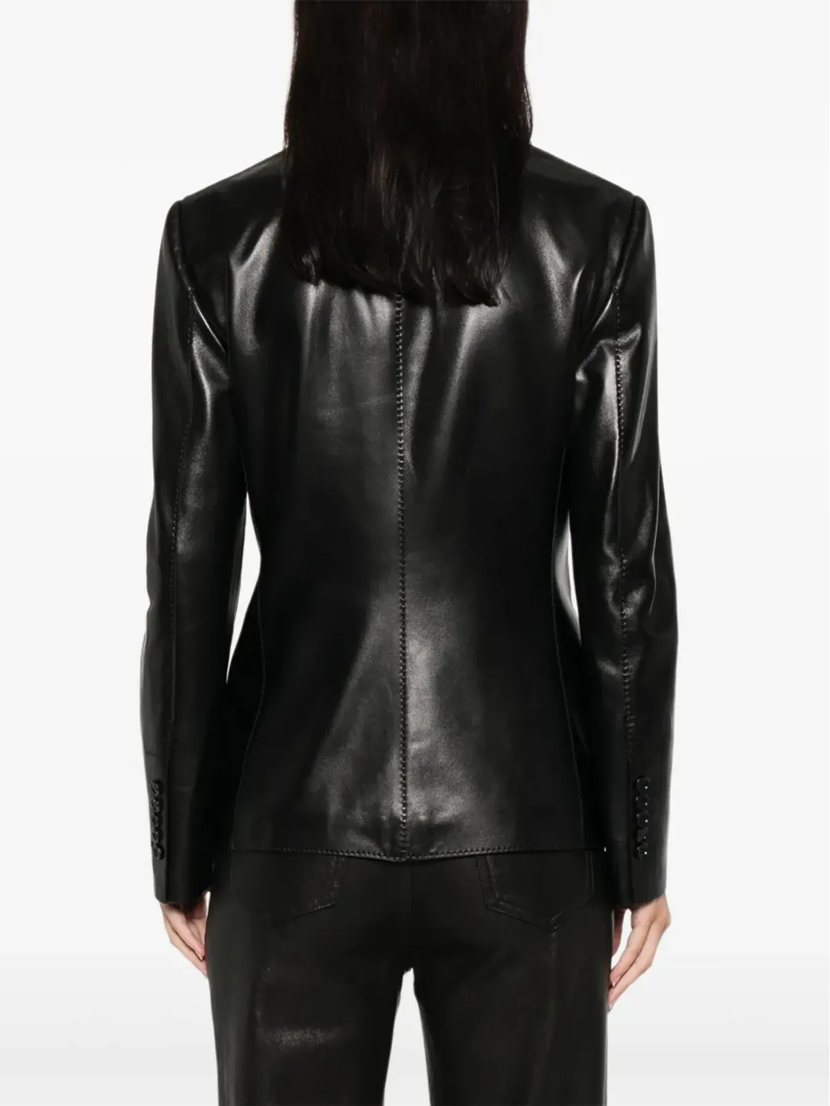 TOM FORD ノッチドラペル レザージャケット - 画像4