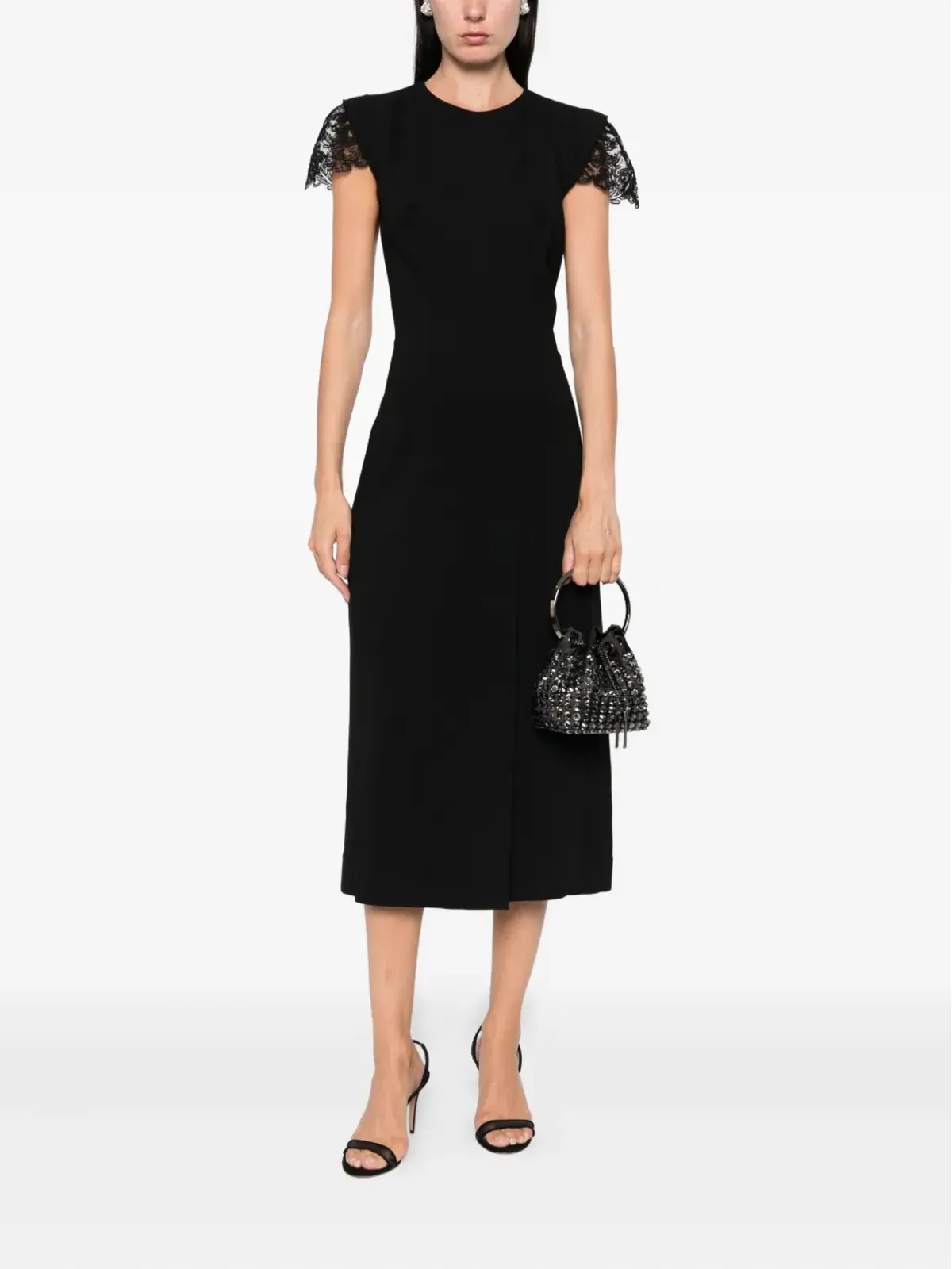 Ermanno Scervino レーストリムドレス（ブラック） - 画像2