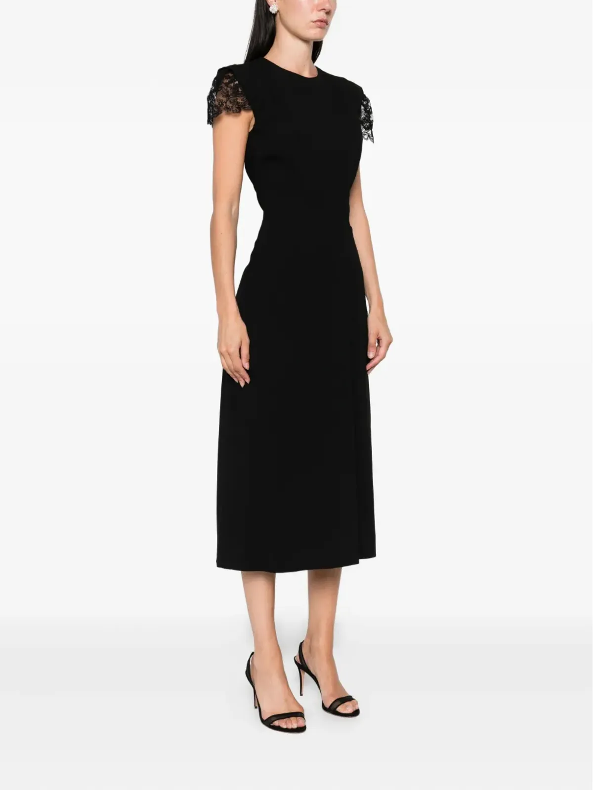 Ermanno Scervino レーストリムドレス（ブラック） - 画像3