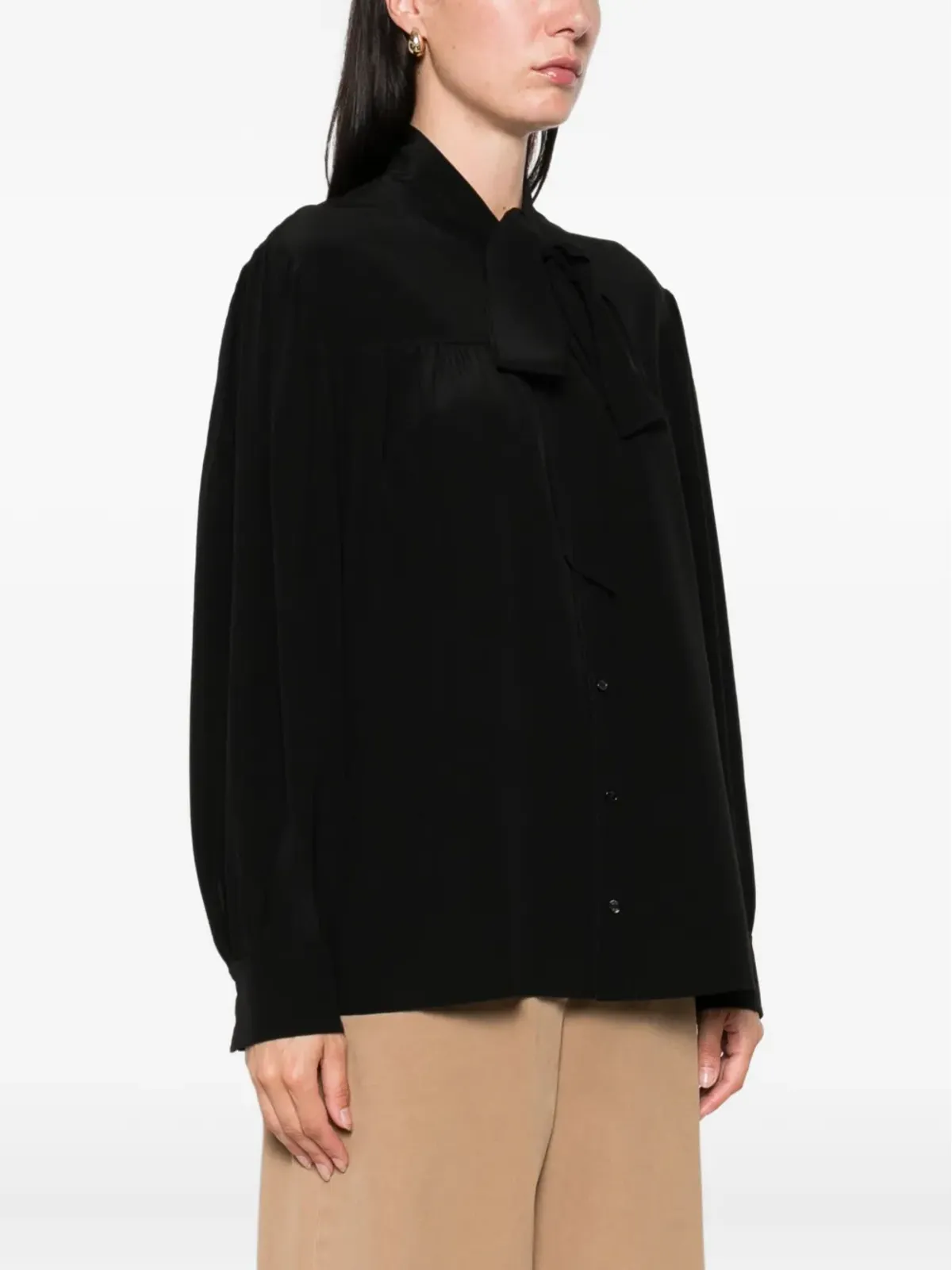 Chloé パッシーボウカラー・シルクトップ - 画像3