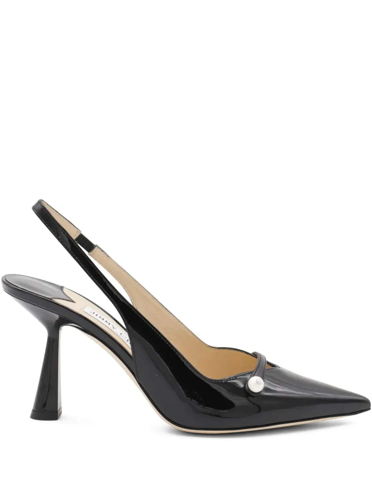 Jimmy Choo パール付きスリングバックパンプス（ブラック） - 画像1