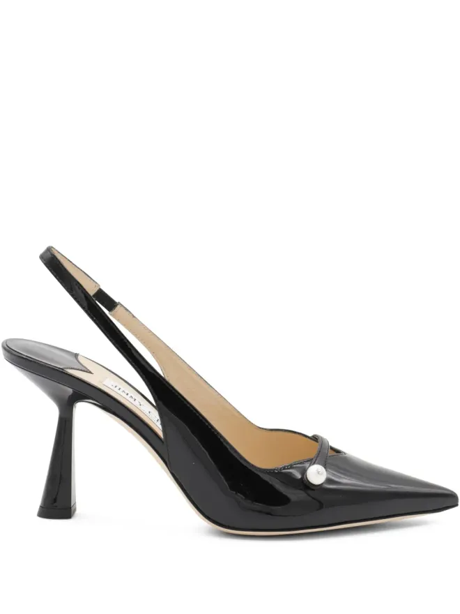 Jimmy Choo Jimmy Choo パール付きスリングバックパンプス（ブラック）の商品画像