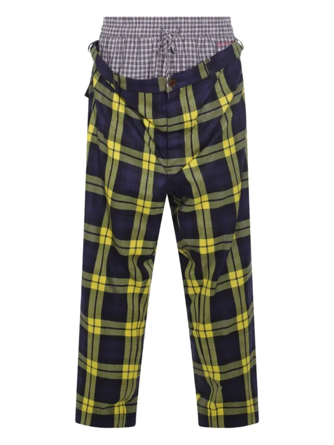 Vivienne Westwood Vivienne Westwood ビルダー チェック柄レイヤードパンツの商品画像