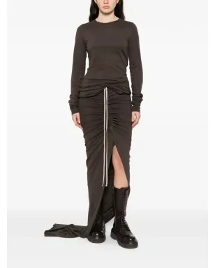 Moncler + Rick Owens ドローストリング付きスリットマキシスカート - サムネイル2