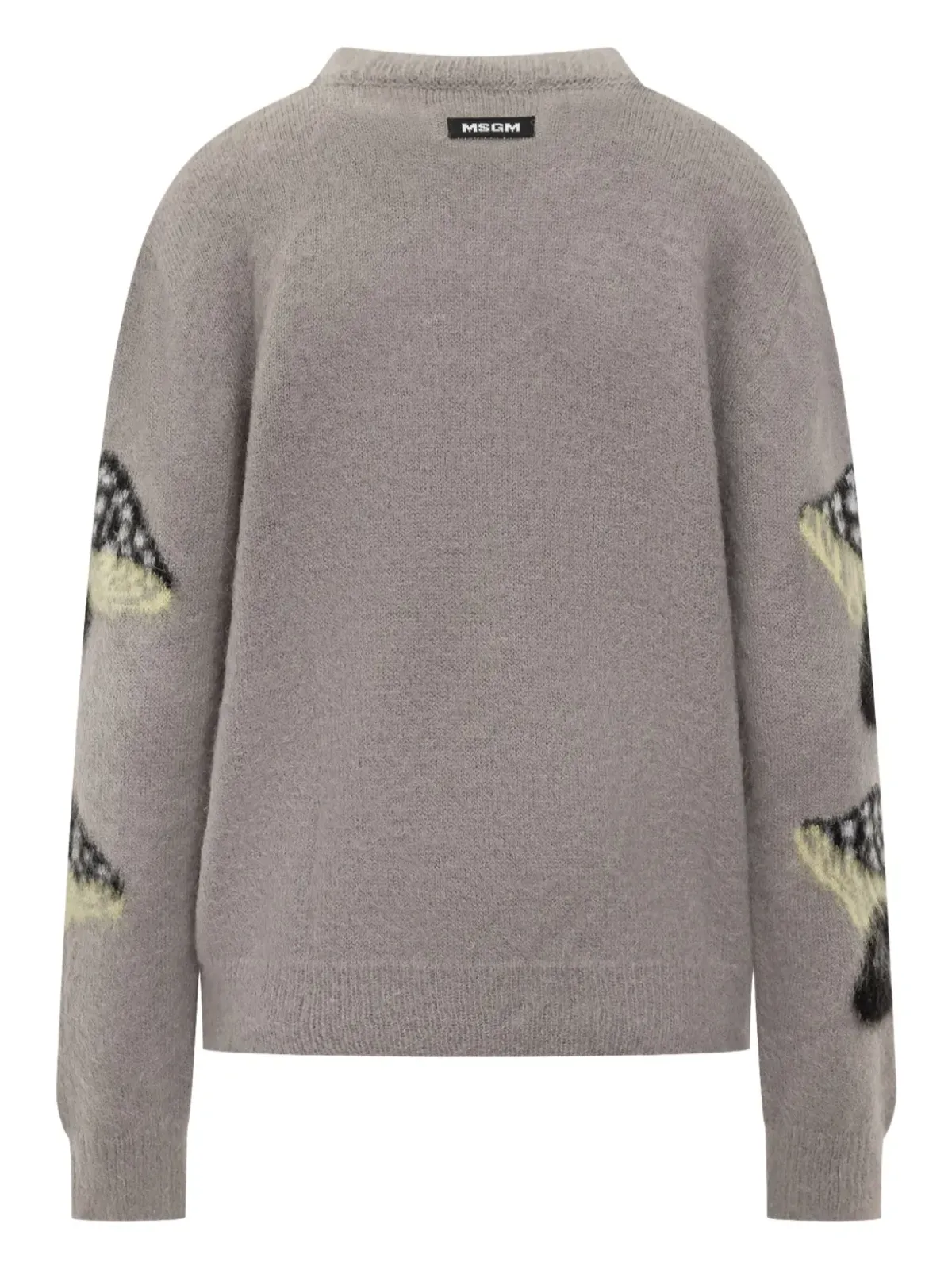 MSGM グレーのマッシュルーム柄インターシャセーター - 画像2